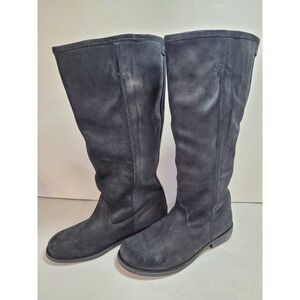 Kickers Leather Tall riding Boots Black Pull on Women's Size 9 US EUC